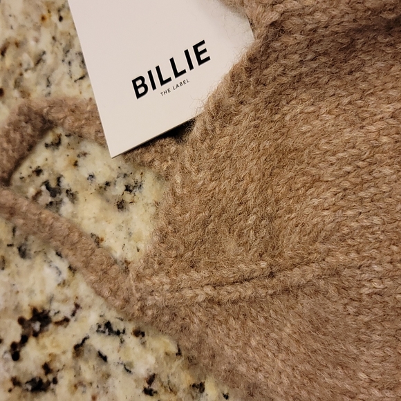 BILLIE THE LABEL Tan Geri Bra Style Alpaca Merino Wool Blend Sweater - Picture 4 of 6